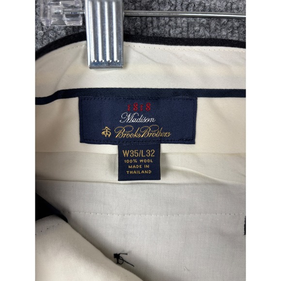 Brooks Brothers Dress Pants Mens 34x30 Charcoal Gray 1818 Madison Wool Pleated - Picture 3 of 6